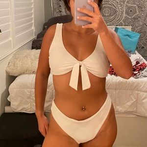White two-piece bikini set from Zaful - Medium